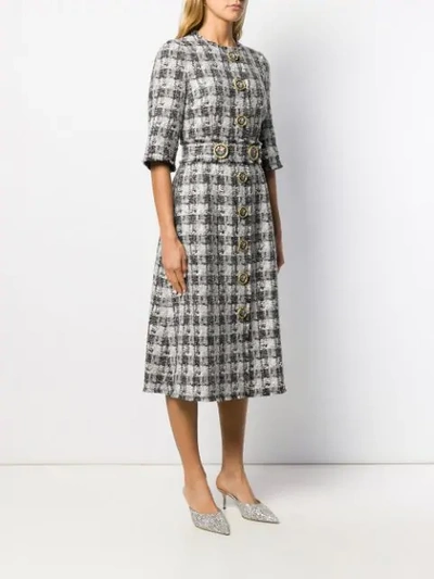 Dolce & Gabbana Tweed Midi Dress In Grey | ModeSens