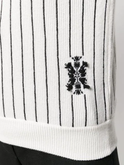 Shop Barrie Striped Cashmere Jumper In White
