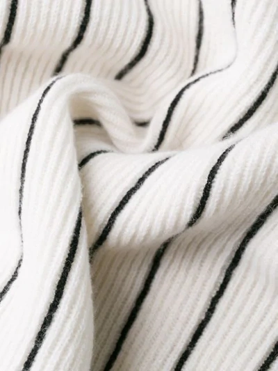 Shop Barrie Striped Cashmere Jumper In White