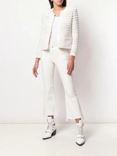 Shop Alexander Mcqueen Cropped Flared Jeans In White