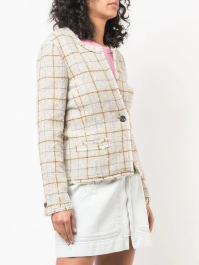 Shop Isabel Marant Étoile Checked Bouclé-tweed Jacket In Brown
