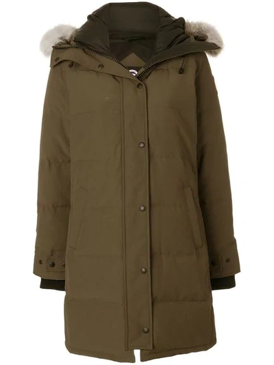 Shop Canada Goose Shelburne Parka With Fur Trimmed Hood In Green