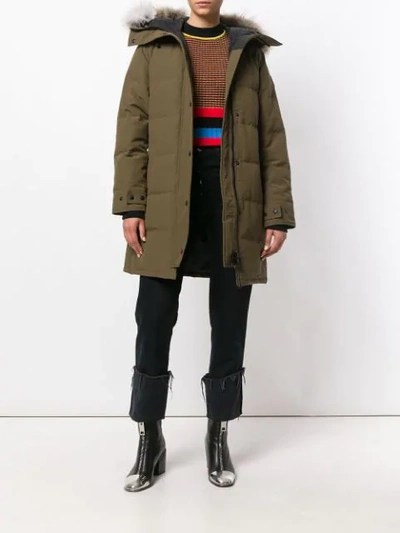 Shop Canada Goose Shelburne Parka With Fur Trimmed Hood In Green