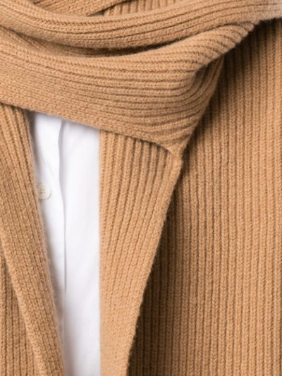 Shop Nehera Ribbed Knit Cardigan Coat In Neutrals