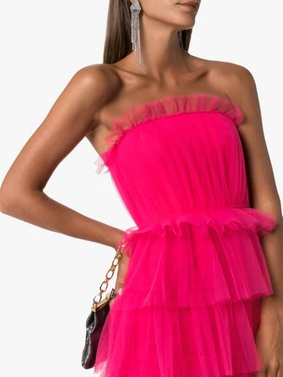 Shop Carolina Herrera Tiered Ruffle Maxi-dress In Flamingo