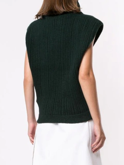 Shop Jacquemus Aube Knitted Top In Green