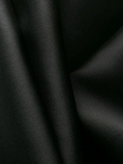 Shop Alberta Ferretti Ruffle Sleeve Satin Gown In 0555 Black