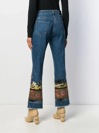 Shop Etro Floral Embroidered Jeans In 0201 Blue