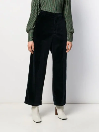 Shop Barena Venezia Pad High-waisted Trousers In 185 Notte