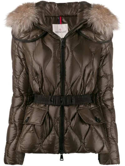 Shop Moncler Cauvery Puffer Jacket In Brown