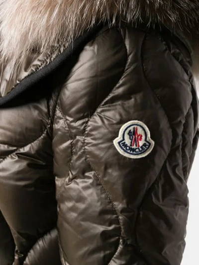 Shop Moncler Cauvery Puffer Jacket In Brown