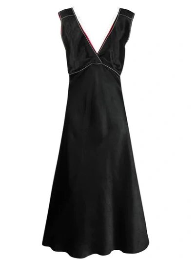 Shop Marni Net-trimmed Dress In Black