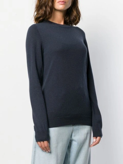 Shop Brunello Cucinelli Crew Neck Sweater In Co751 Navy