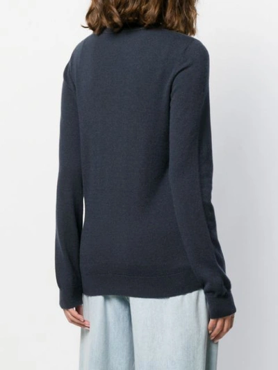 Shop Brunello Cucinelli Crew Neck Sweater In Co751 Navy