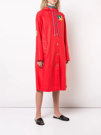 Shop Proenza Schouler Schlr Ls Jkt Long Raincoat - Red