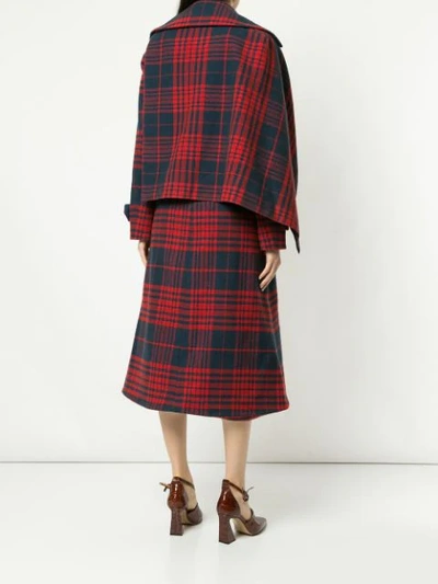 Shop Anna October Checked Double-breasted Coat - Red