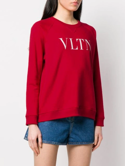 Shop Valentino Vltn Print Sweatshirt In Red