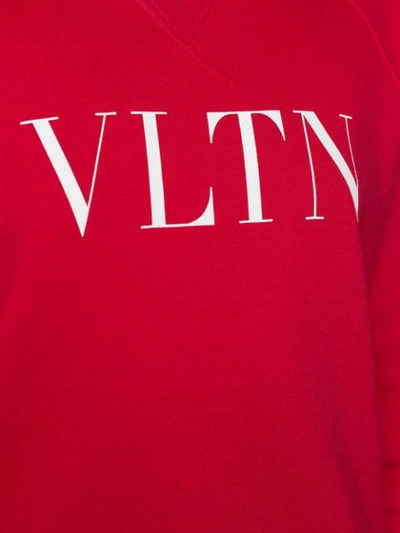 Shop Valentino Vltn Print Sweatshirt In Red