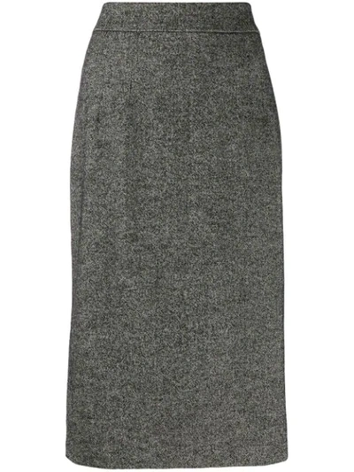 Shop Dolce & Gabbana Fluted Tweed Skirt In Black