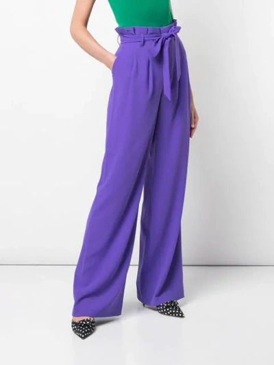 Shop Alice And Olivia Paperbag Waist Trousers In Purple