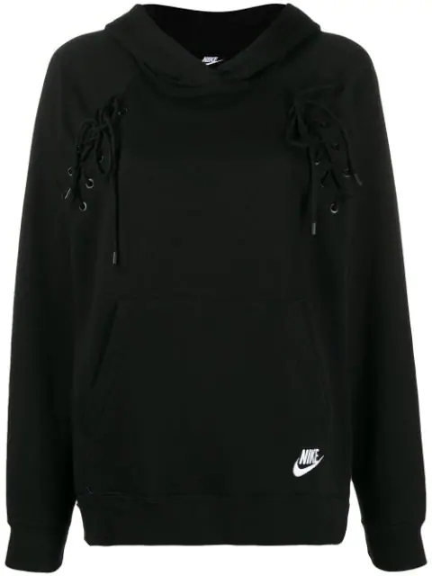 nike lace up hoodie