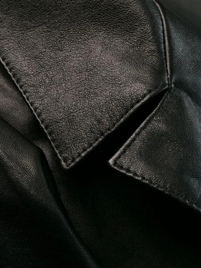Shop Alberta Ferretti Oversized Leather Blazer In Black