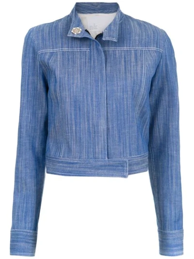 Shop Nk Cropped Denim Jacket - Blue