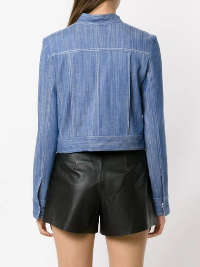 Shop Nk Cropped Denim Jacket - Blue