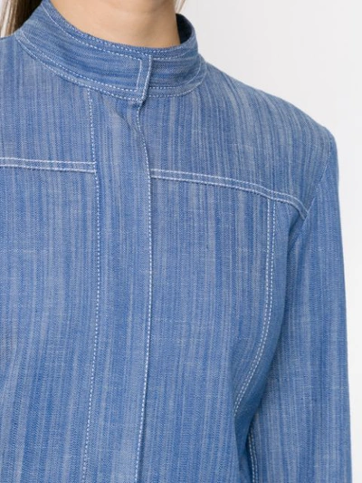 Shop Nk Cropped Denim Jacket - Blue