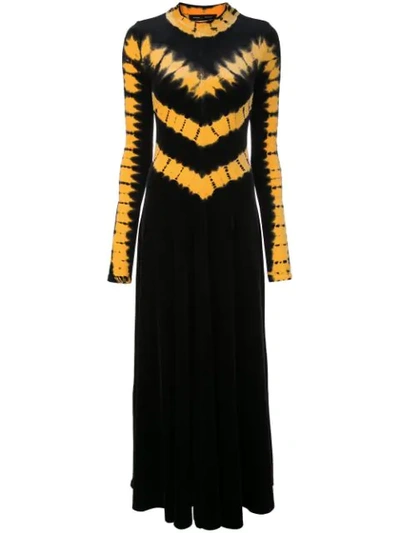 Shop Proenza Schouler Tie-dye Velvet Maxi Dress In Black