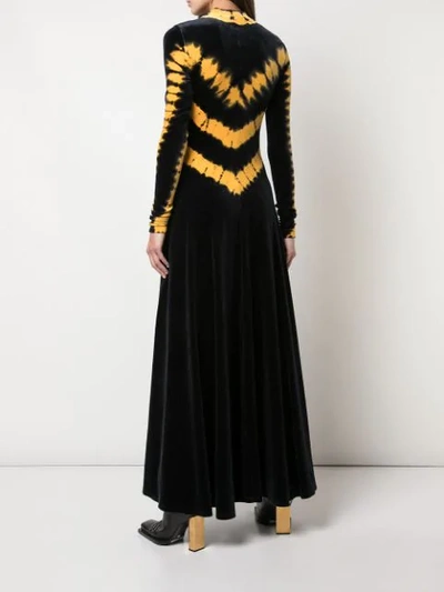 Shop Proenza Schouler Tie-dye Velvet Maxi Dress In Black