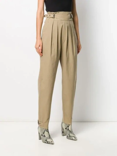 Shop Isabel Marant Yurnea High-waist Trousers In Neutrals