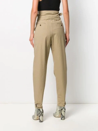 Shop Isabel Marant Yurnea High-waist Trousers In Neutrals