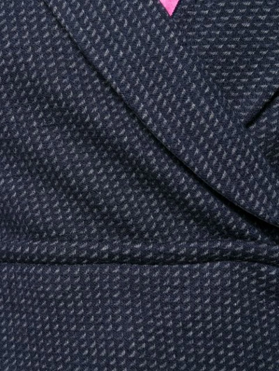 Shop Emporio Armani Jacquard Tie Waist Jacket In Blue