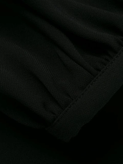 Shop Rochas Pleated Long Sleeved Top In Black