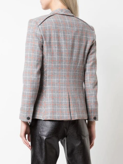 Rag & Bone Rylie Check One-button Wool Blazer In Grey ,multicolour
