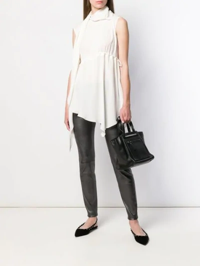 Shop Fabiana Filippi High-shine Slim-fit Trousers In Grey