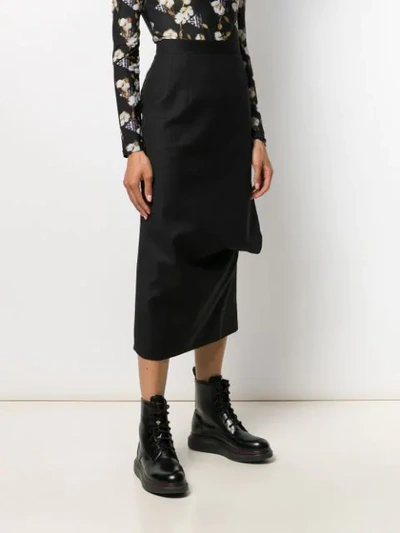 Shop Materiel Side Slit Detail Pencil Skirt In Black