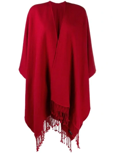 Shop Holland & Holland Oversized Poncho-style Cape Coat In Red