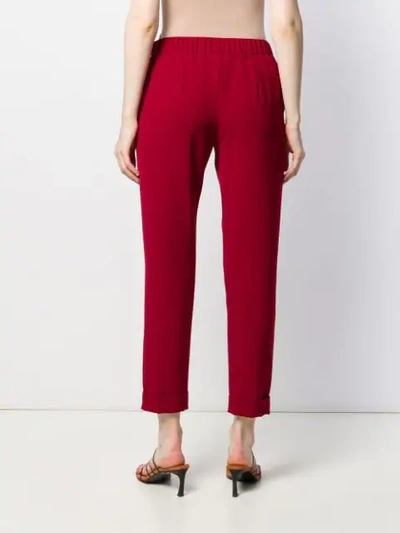 Shop P.a.r.o.s.h Slim Fit Cropped Trousers In Red