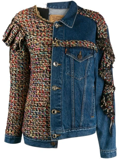 Shop Tiger In The Rain X Levi's Tweed And Denim Combo Jacket In Blue