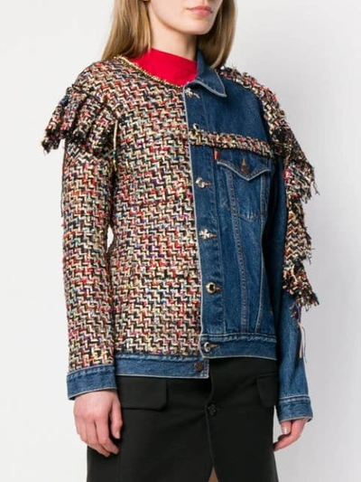 Tiger In The Rain X Levi's Tweed And Denim Combo Jacket In Blue