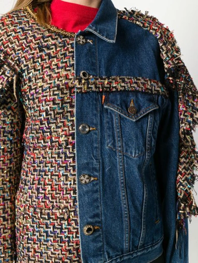 Tiger In The Rain X Levi's Tweed And Denim Combo Jacket In Blue