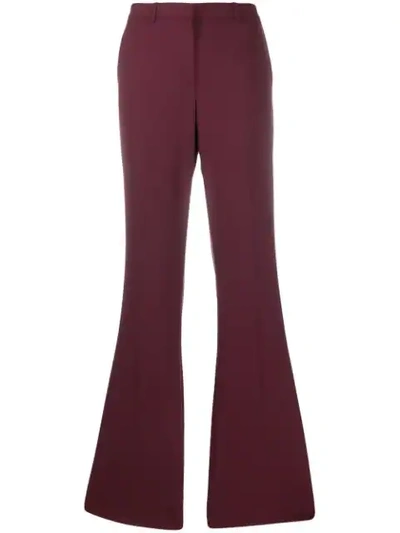 Shop Theory High-waisted Flared Trousers In Red