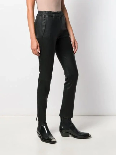 LEATHER SKINNY CROPPED TROUSERS