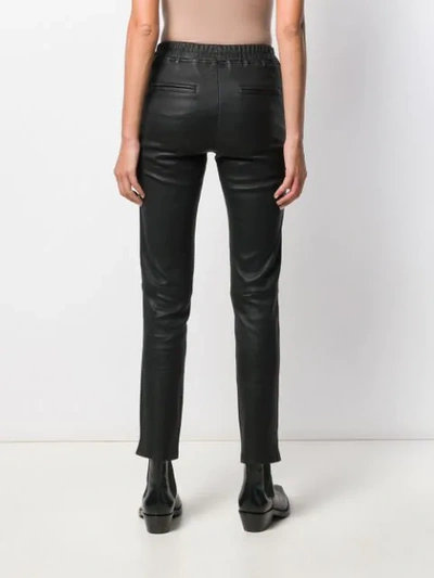 LEATHER SKINNY CROPPED TROUSERS