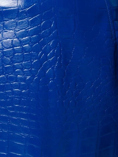 Shop Pinko Croc-effect Zip Mini-skirt In Blue