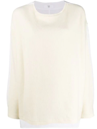 Shop Y's Micro Ribbed Jumper In White