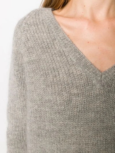 Shop Mes Demoiselles V-neck Jumper In Grey