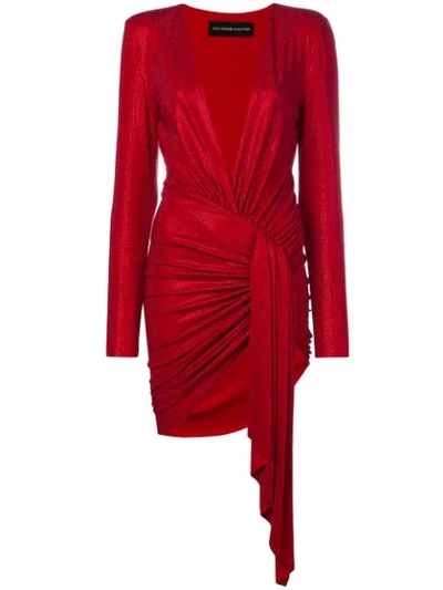 Shop Alexandre Vauthier Ruched Layer Detail Mini Dress - Red